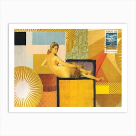 Yellow nude Odalisque Art Print