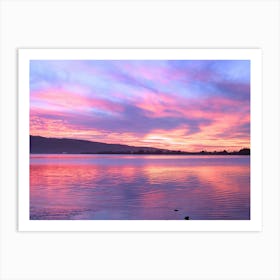 Sunset Over Lake Art Print