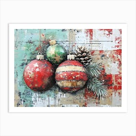 Intage Christmas Mixed Media 13 Art Print