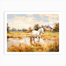 Horses Painting In Lexington Kentucky, Usa, Landscape 2 Art Print
