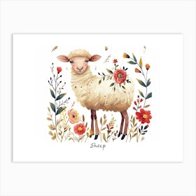 Little Floral Sheep 6 Poster Art Print