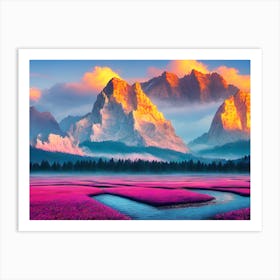 Sunrise In The Mountains Art Print