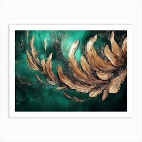 Gold Feathers 7 Art Print