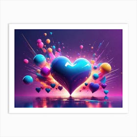 Colorful Heart Creative Art Print Art Print