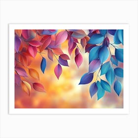 Elegant Colorful with Vibrant Leaves Art Print