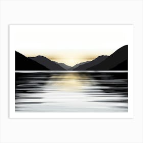 Sunset Over Lake 1 Art Print