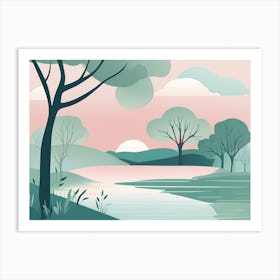 The Lake MINIMALISTIC VECTOR  Art Print