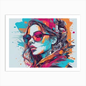 Girl In Sunglasses Art Print