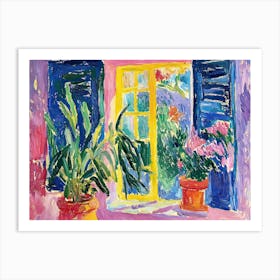 Open Window Plants Matisse Style Landscape Art Print