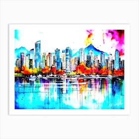 Autumn In The City - Vancouver Skyline Art Print