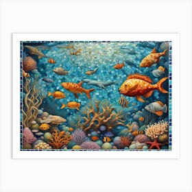 Underwater World Ocean Mosaic 2 Art Print