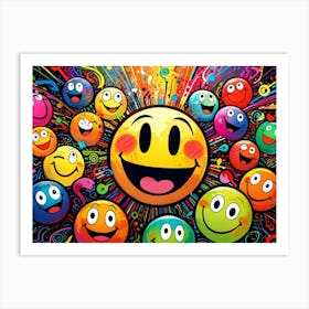 Smiley Faces Art Print