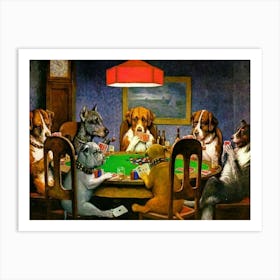 Funny Dog Playing Card Poker 2 Art Print