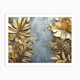 Leaves And Illustration 1 Art Print