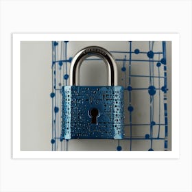 Blue Padlock 2 Art Print