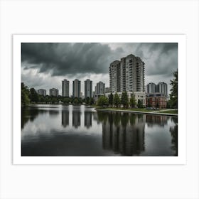 Dark Sky Over A Lake Art Print