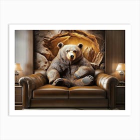 Captivating 3d Bear Exquisite Design And Stunning Canvas Art Print