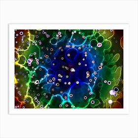 Watercolor Abstraction Aurora Borealis In Space Art Print