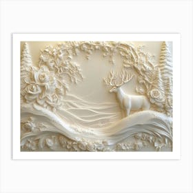 Beautiful 3d Stone Carving Art Print