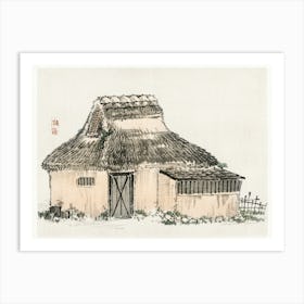 Japanese Cottage, Kōno Bairei Art Print