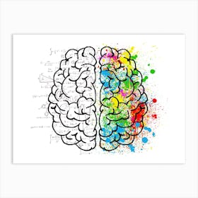 Splatter Brain Mind Psychology Idea Drawing Art Print