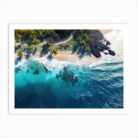 Aerial View Of A Tropical Island Art Print