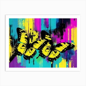 Butterflies On The Wall 1 Art Print