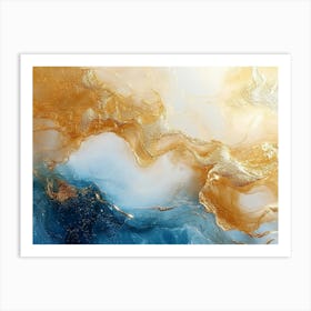 A Background That Looks Like Water and Gold Can Be a Stunning and Mesmerizing Sight 1 Art Print