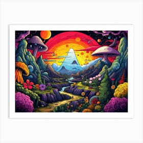 Psychedelic Landscape 5 Art Print