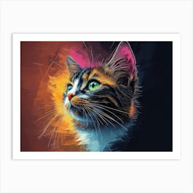 Cat Abstract 4 Art Print