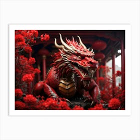 Chinese Red Dragon 2 Art Print