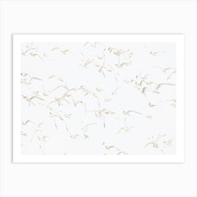 Seagulls Flying Over Beach Art Print