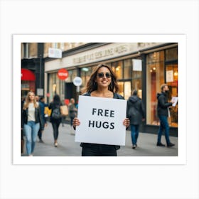 Free Hugs Woman  Art Print