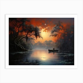 Sunset In The Woods Art Print