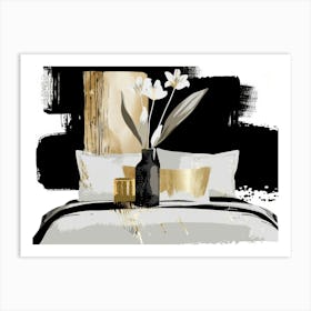 Gold And Black 102 Art Print