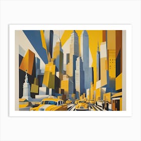 Vintage Cubist Travel Poster New York City Art Print