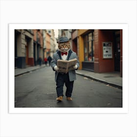 Cat In A Suit 4 Art Print