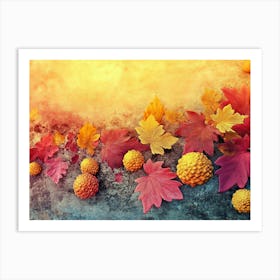 Colorful Autumn and Thanksgiving Art Background Art Print