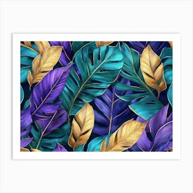 Tropical Leaves Seamless Pattern 3 Art Print