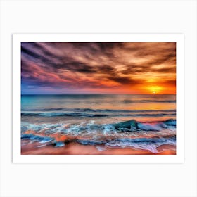 Sunset At The Beach 326 Art Print