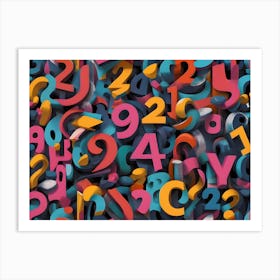 Abstract Background Of Numbers Art Print