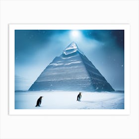 New South Pole - Penguins In The Snow Art Print