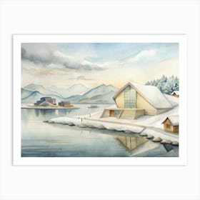 House By The Lake Art Print