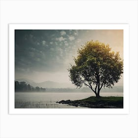 Lone Tree In Water Art Print