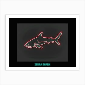 Neon Zebra Shark 4 Poster Art Print