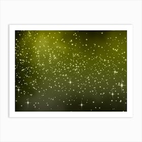 Light Green Shade Shining Star Background Art Print