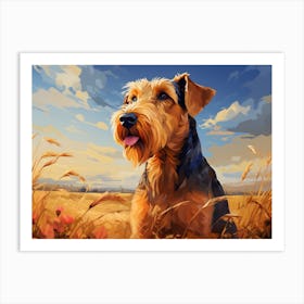 Countryside Airedale Art Print