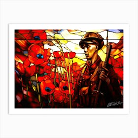 Soldier Remembrance Day - Poppy Soldier Art Print