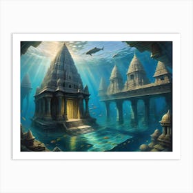 Underwater Temple Art Print