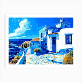 Seaside Beachfront - House By Sea Art Print